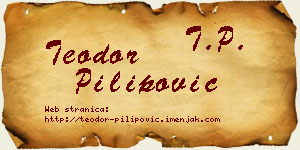 Teodor Pilipović vizit kartica